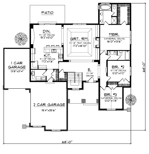 House Plan 73044 Level One