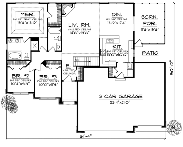 House Plan 73081 Level One