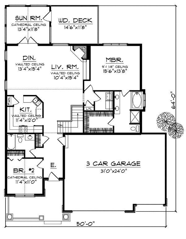 House Plan 73083 Level One