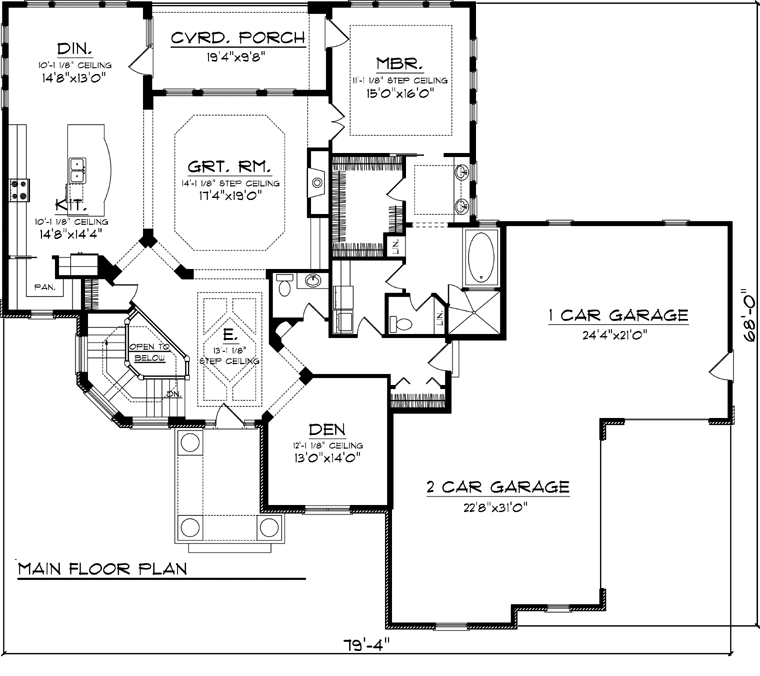 Plan 73169 | Ranch Style with 3 Bed, 4 Bath, 3 Car Garage