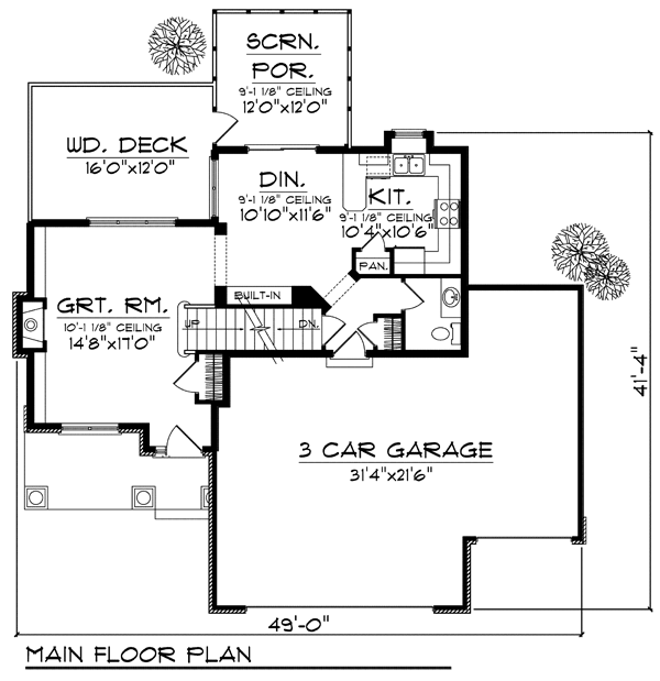 House Plan 73180 Level One