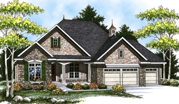 Country Plan with 1829 Sq. Ft., 2 Bedrooms, 2 Bathrooms, 3 Car Garage Picture 7