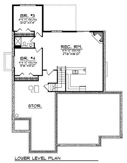 House Plan 73399 Lower Level