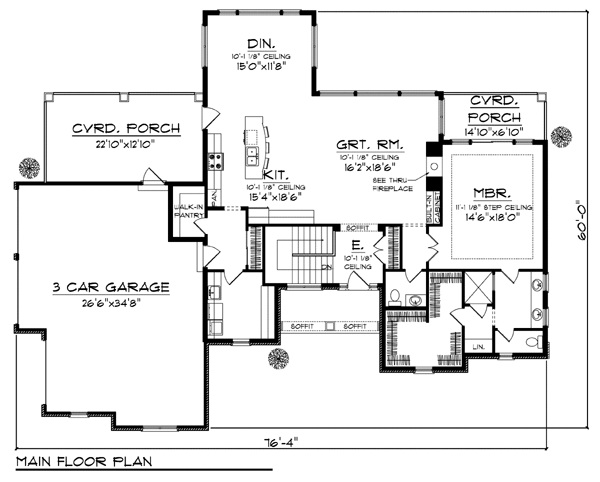 Plan 73448 | Tudor Style with 3 Bed, 3 Bath, 3 Car Garage