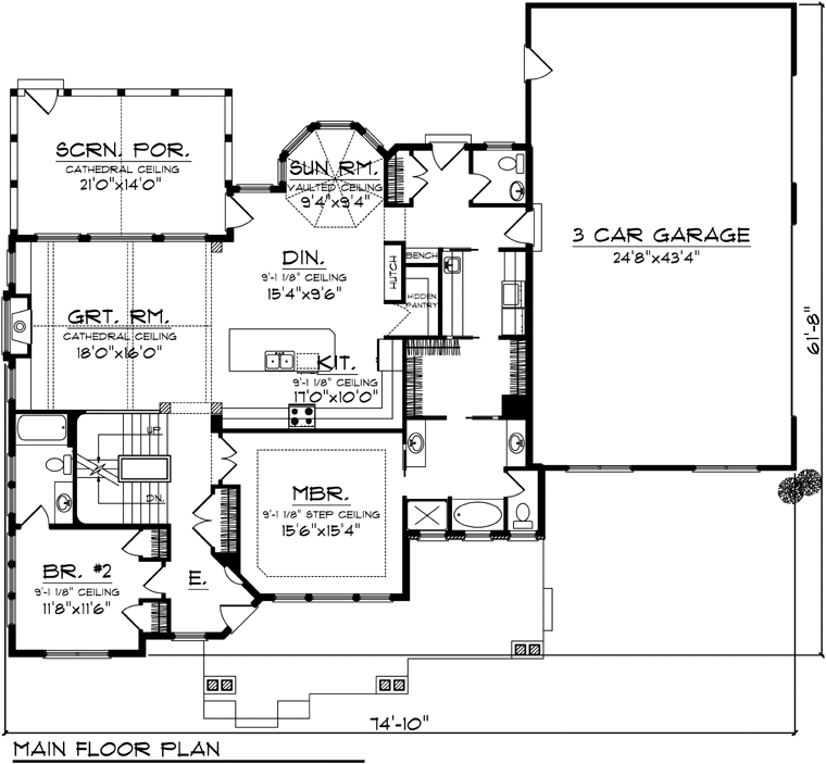 House Plan 73496 Level One