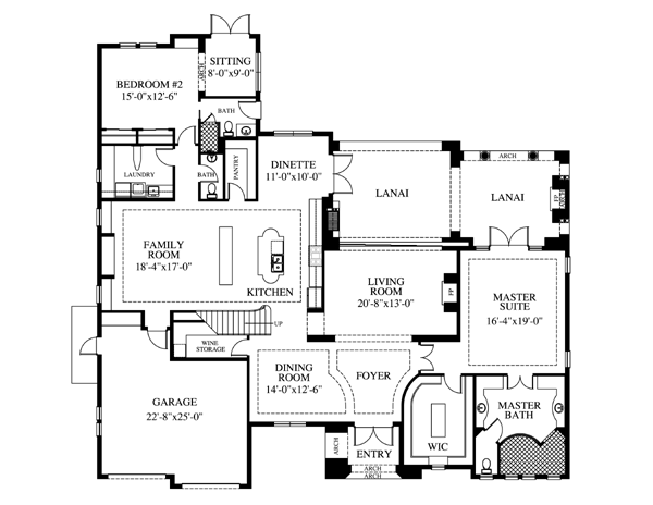 House Plan 73605 Level One