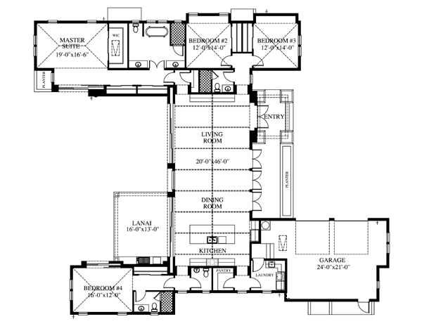 House Plan 73610 Level One