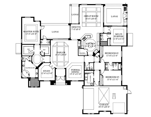 House Plan 73612 Level One