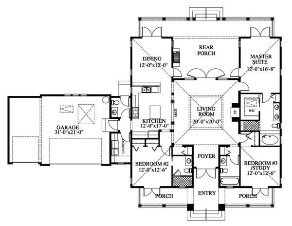 House Plan 73614 Level One
