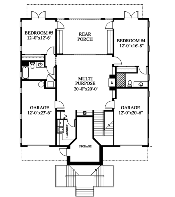 House Plan 73616 Lower Level
