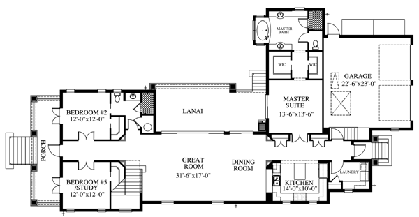 House Plan 73620 Level One