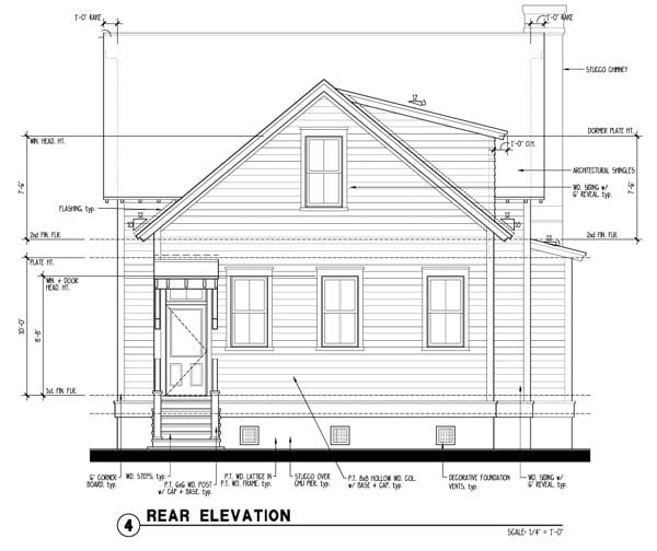House Plan 73733 Rear Elevation
