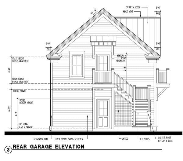 Garage Plan 73752 - 2 Car Garage Apartment Rear Elevation