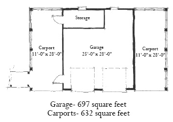 Garage Plan 73807 - 4 Car Garage Level One