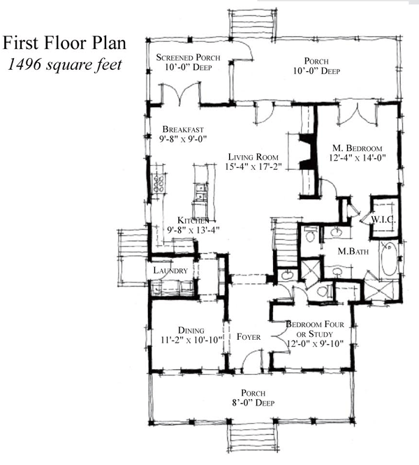 House Plan 73844 Level One