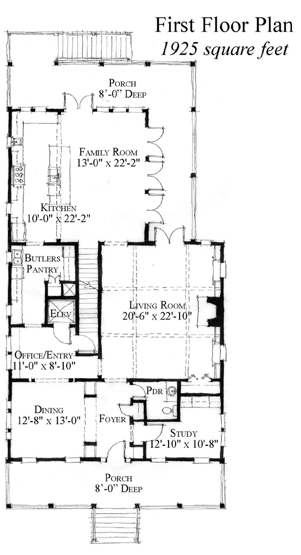Country, Historic House Plan 73889 with 4 Bed, 4 Bath Level One