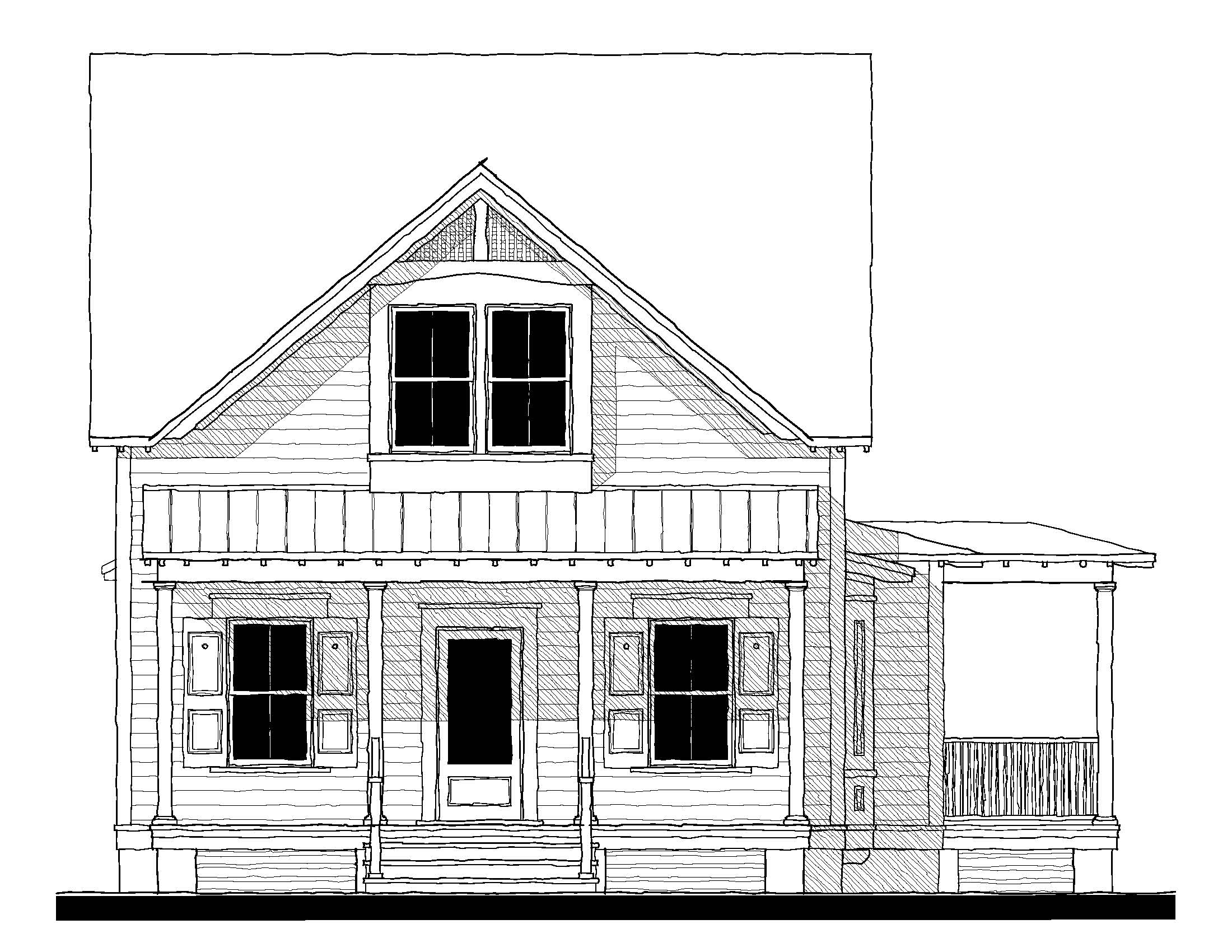 Cottage, Country, Southern, Traditional Plan with 1808 Sq. Ft., 3 Bedrooms, 3 Bathrooms Picture 2