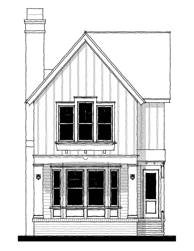 Cottage, Country, Traditional Plan with 1677 Sq. Ft., 3 Bedrooms, 3 Bathrooms, 1 Car Garage Picture 2