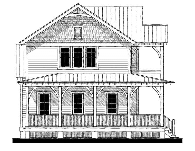 Country, Farmhouse, Southern, Traditional Plan with 2225 Sq. Ft., 4 Bedrooms, 4 Bathrooms Elevation