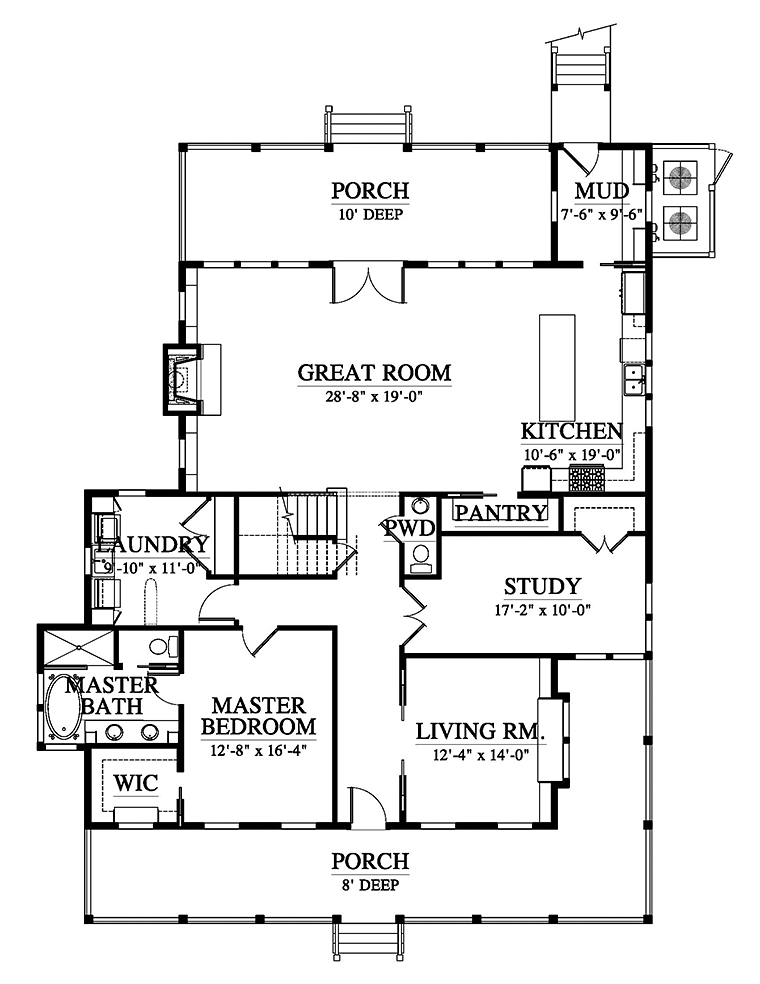 House Plan 73946 Level One