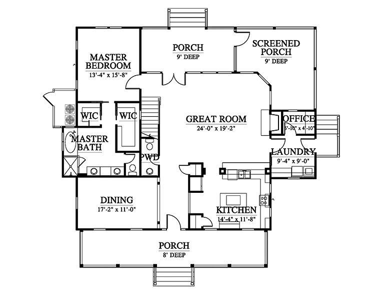 House Plan 73949 Level One