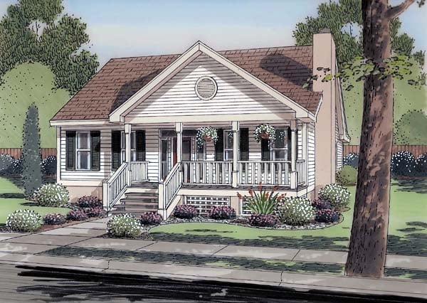 Country, Ranch, Traditional Plan with 1463 Sq. Ft., 3 Bedrooms, 2 Bathrooms Elevation