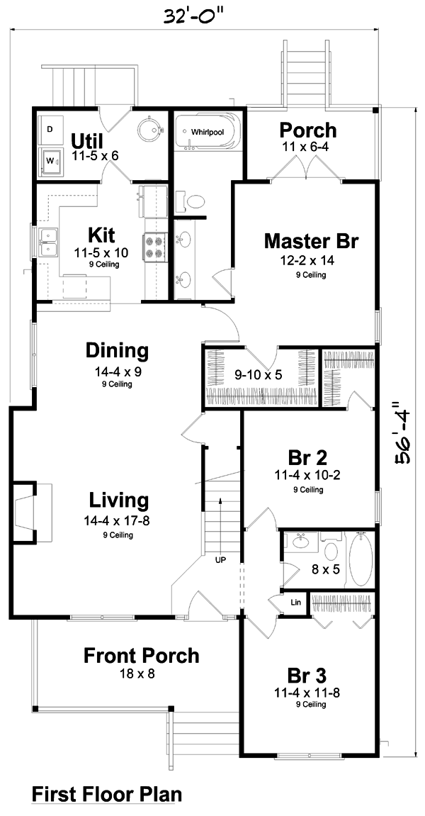 House Plan 74004 Level One