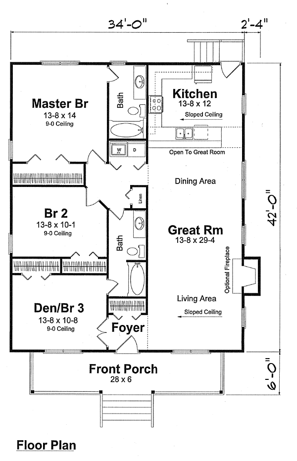 House Plan 74010 Level One