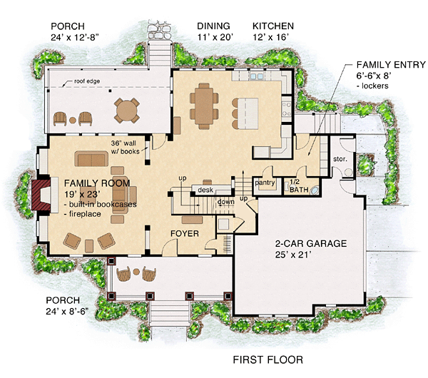 House Plan 74012 Level One