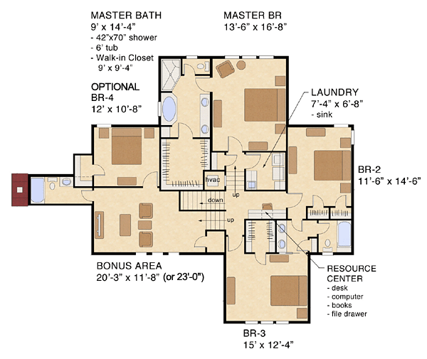 House Plan 74012 Level Two