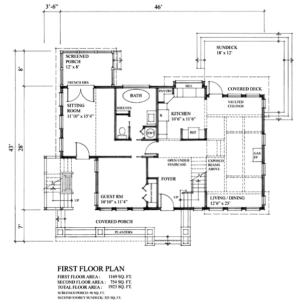 House Plan 74016 Level One