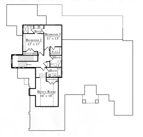 House Plan 74221 Level Two