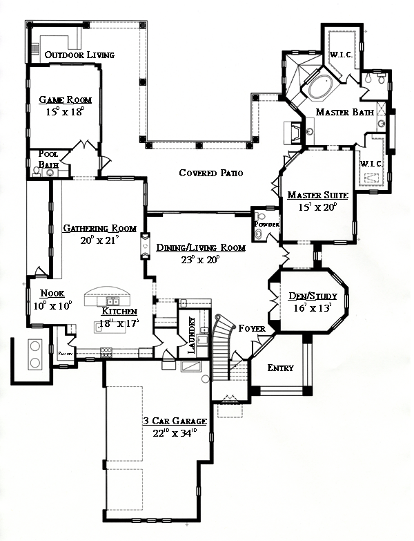 House Plan 74235 Level One