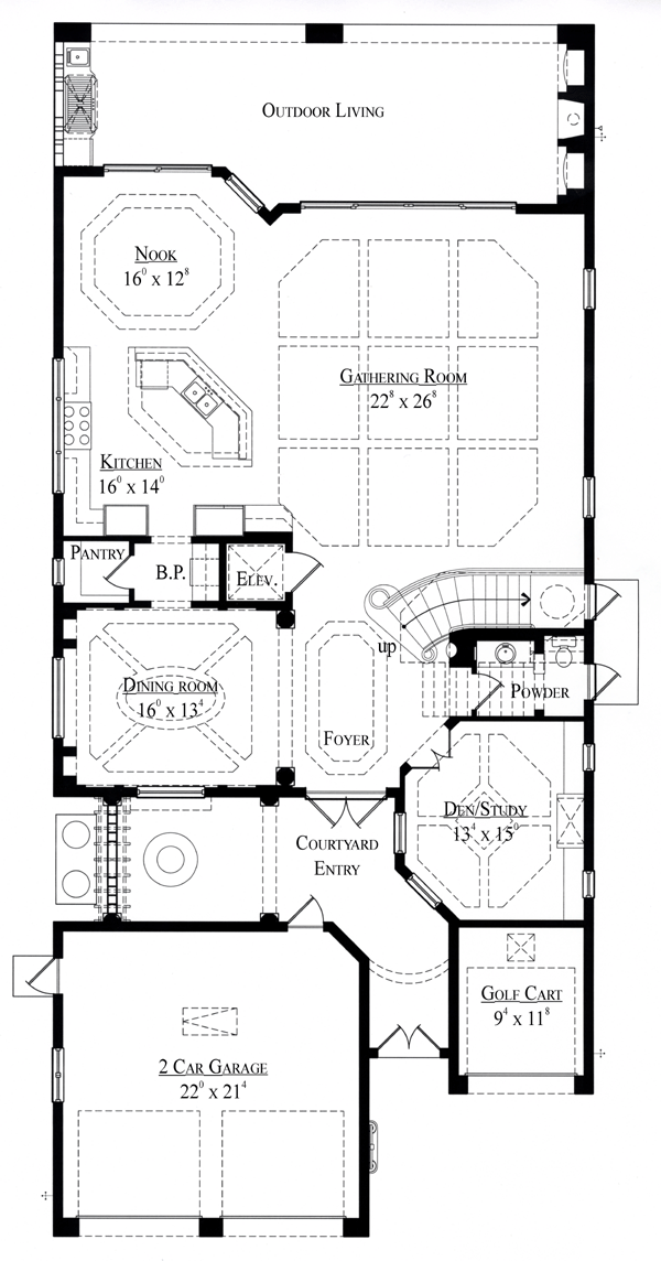 House Plan 74283 Level One
