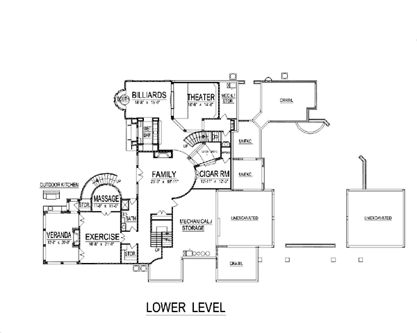 House Plan 74413 Lower Level