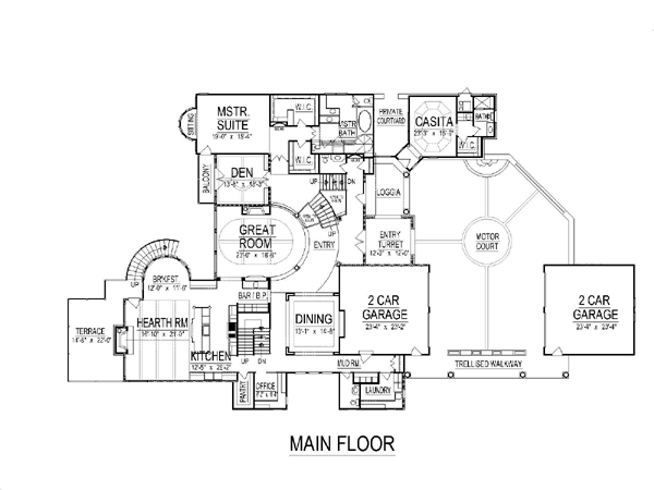 House Plan 74413 Level One