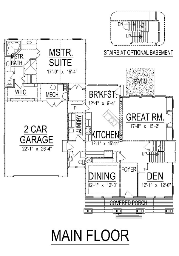 House Plan 74418 Level One