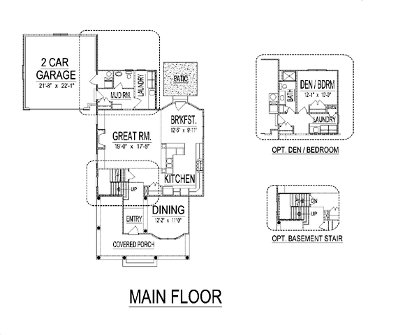 House Plan 74421 Level One