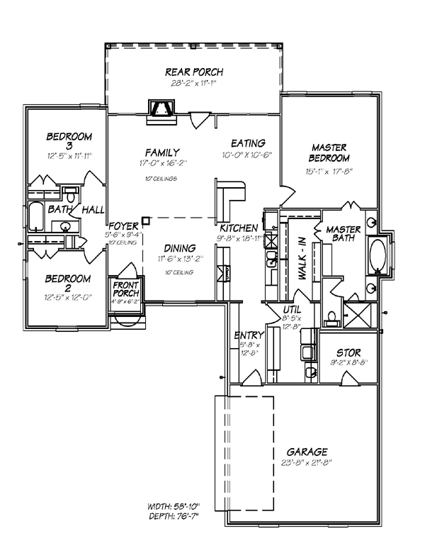 House Plan 74628 Level One