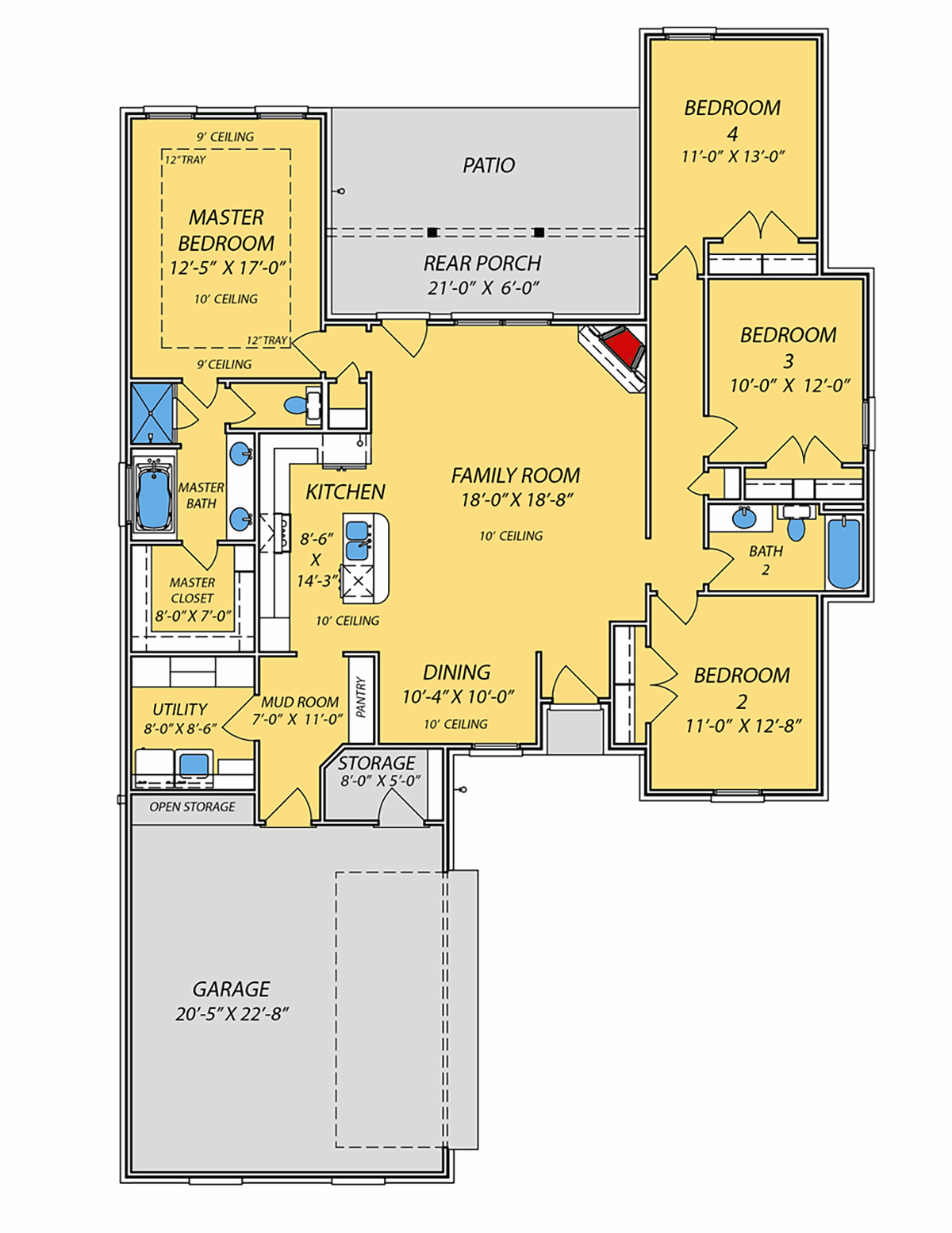 House Plan 74633 Level One