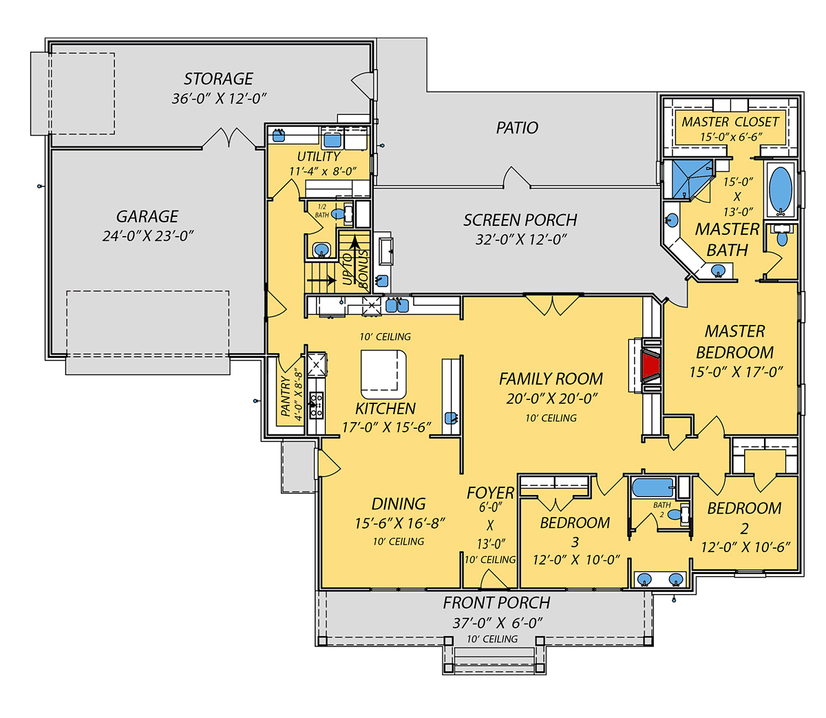 House Plan 74636 Level One