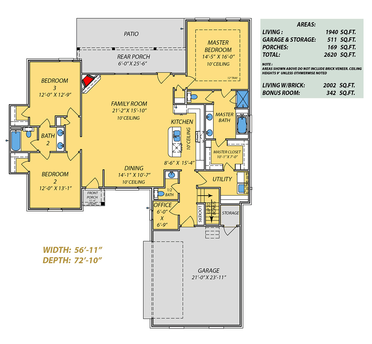 House Plan 74643 Level One