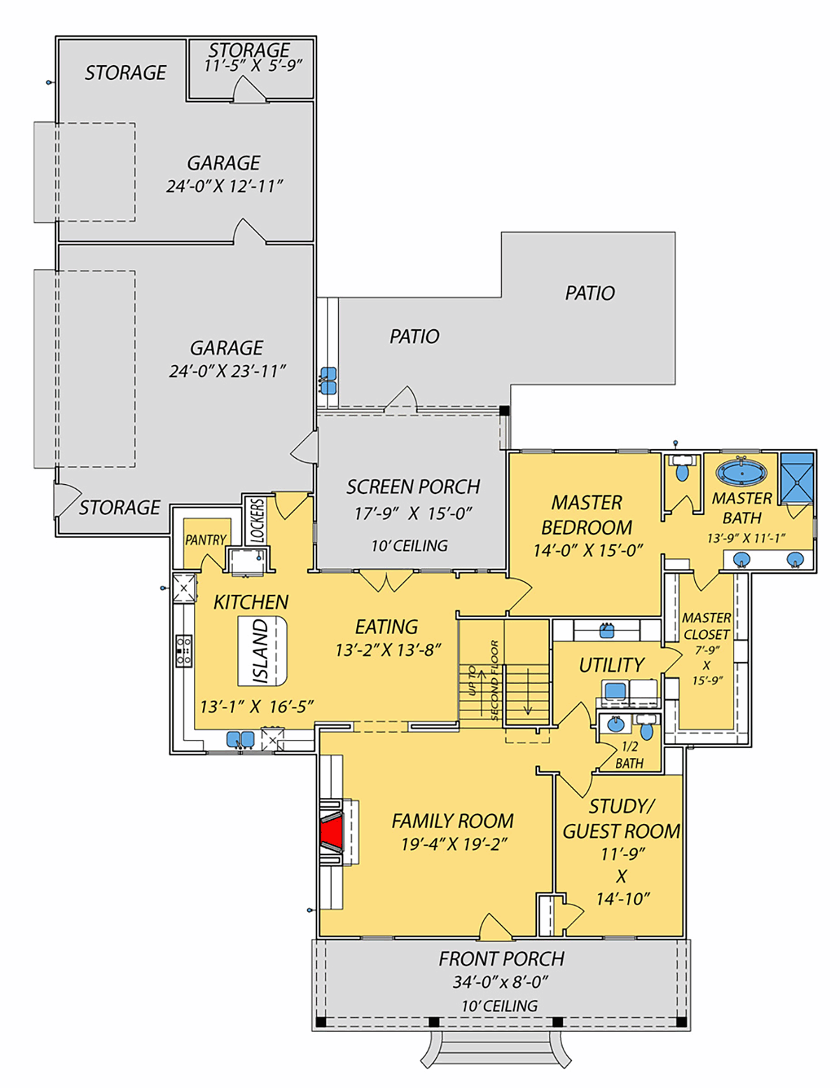 House Plan 74644 Level One