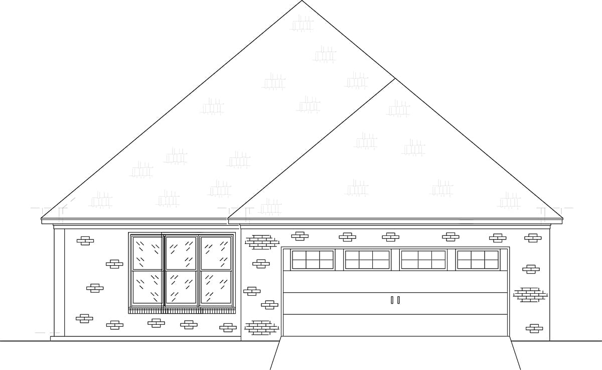 House Plan 74656 Rear Elevation