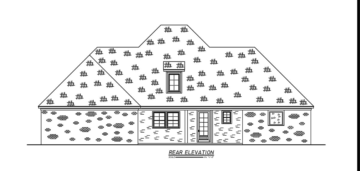 House Plan 74679 Rear Elevation