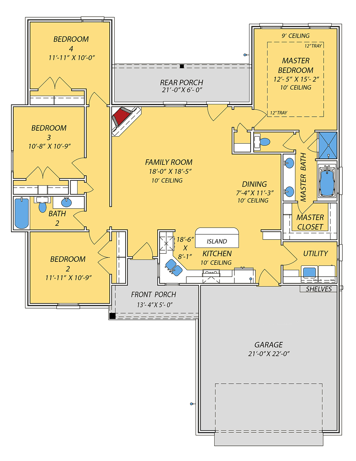 House Plan 74683 Level One