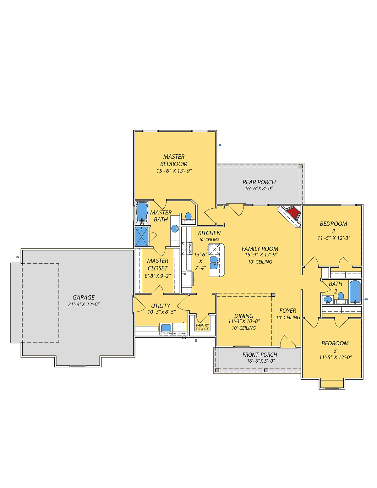 House Plan 74685 Level One