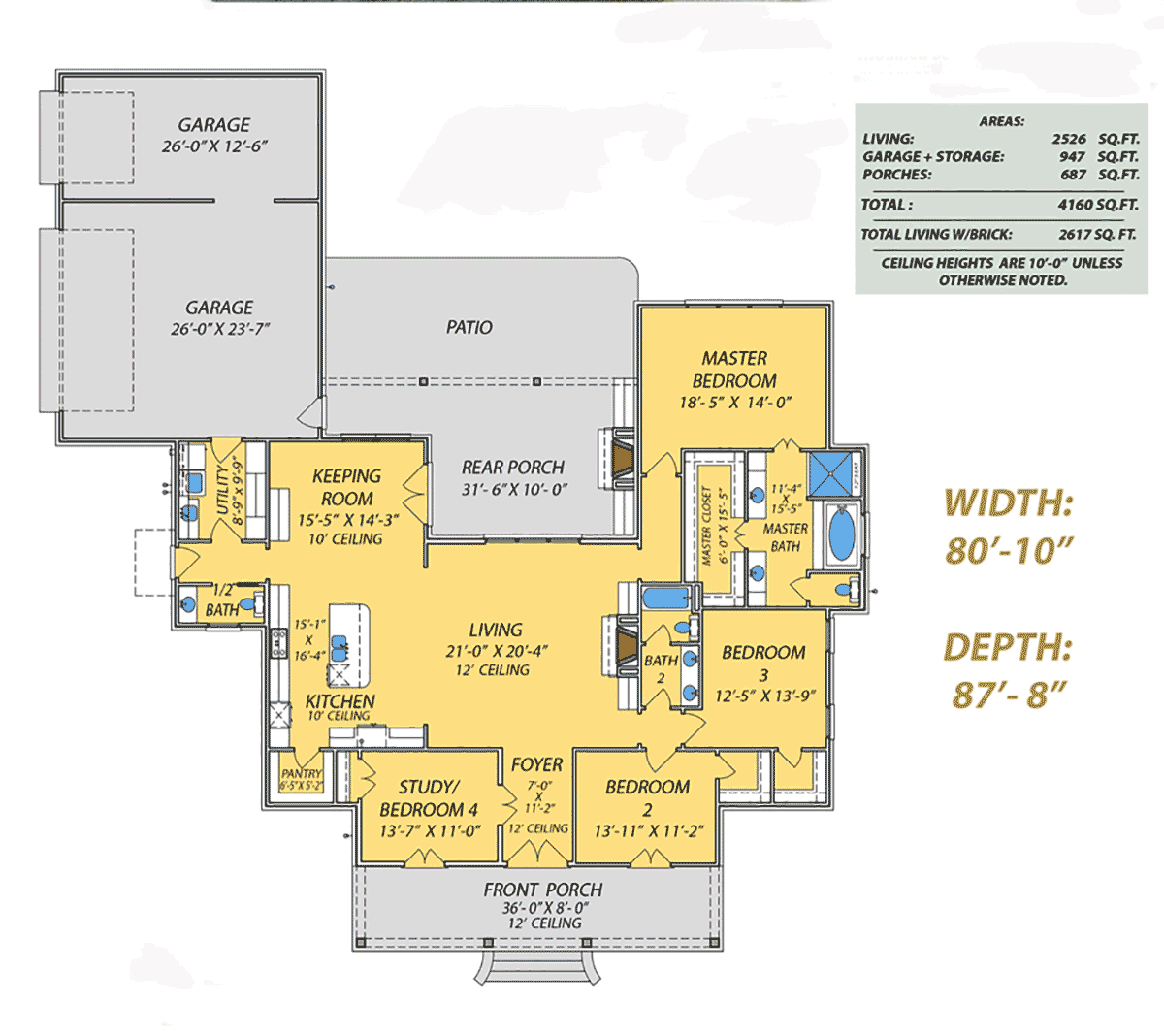 House Plan 74686 Level One