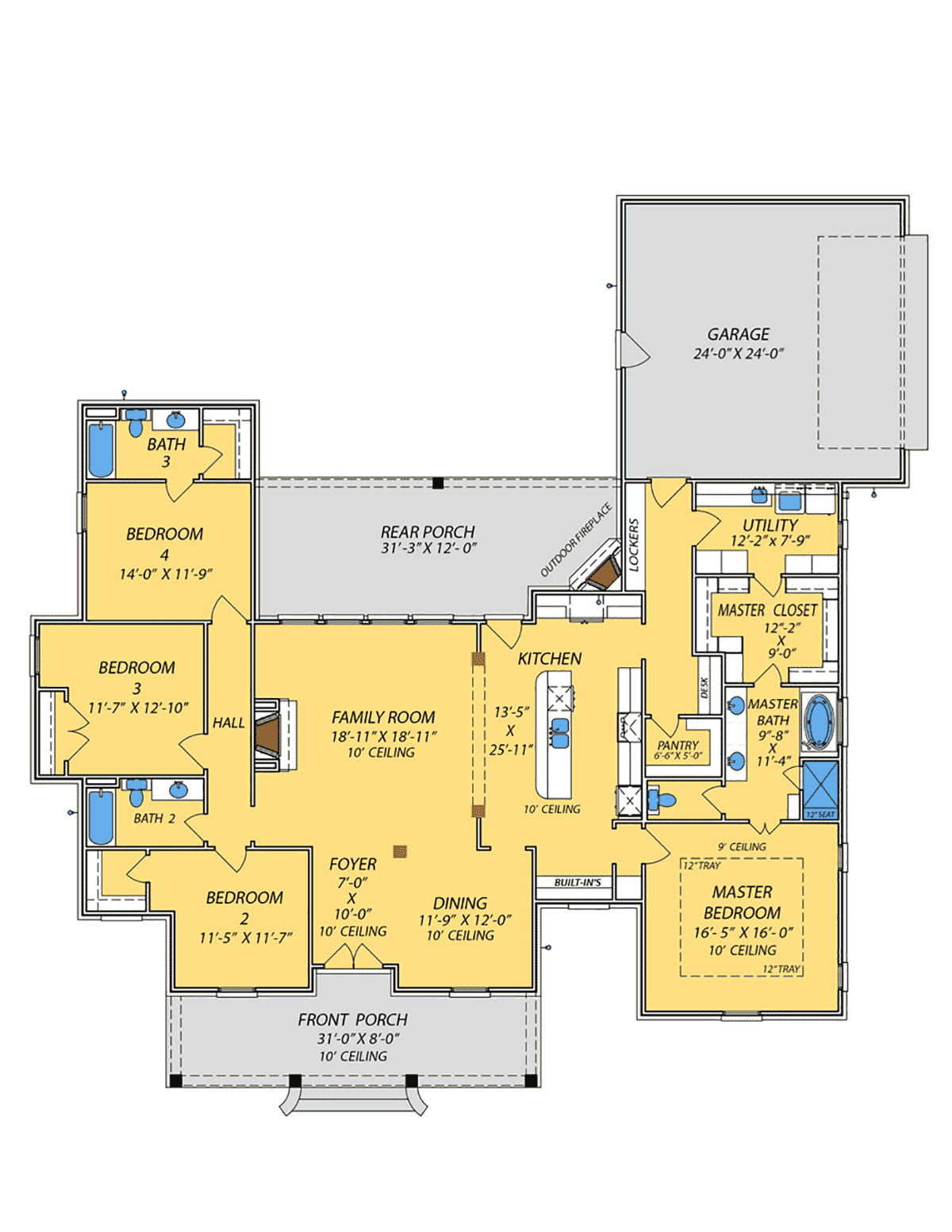 House Plan 74694 Level One