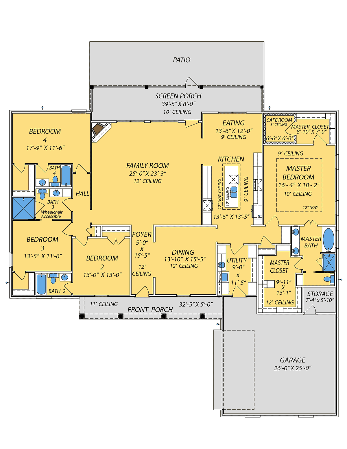 House Plan 74695 Level One